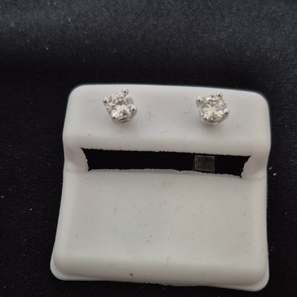 Elegant Silver Moissanite Stud Earrings | 5mm | 1.0 CT VVS | 925